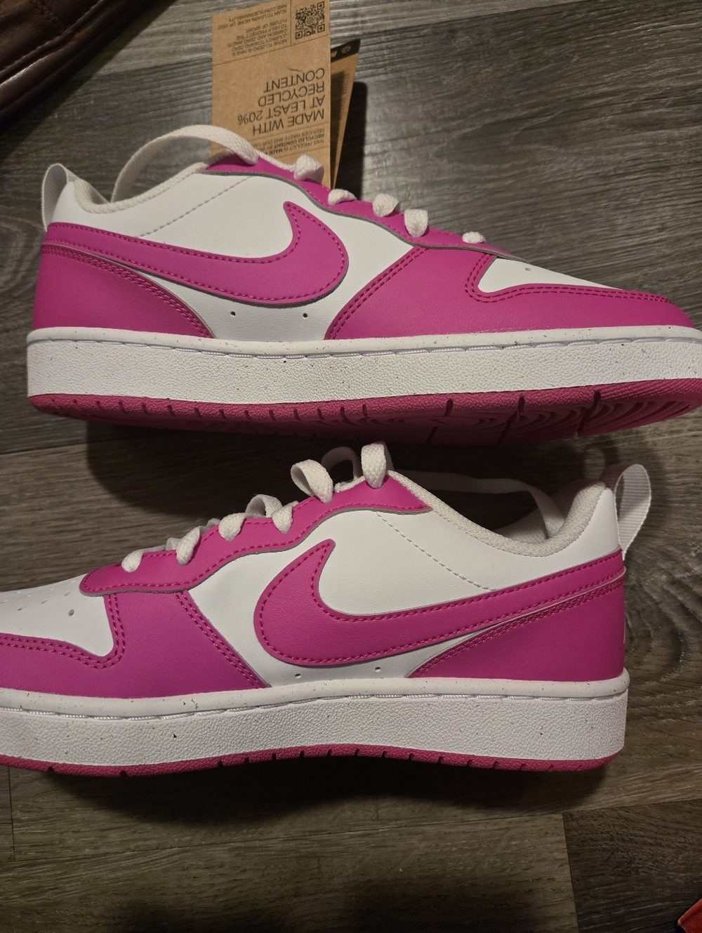 Nike Court Borough Low Pink/White Size 5.5 Y/ Also Fits Women 7 Brand New - Picture 7 of 11